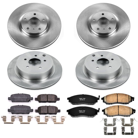 PowerStop OE Stock Replacement Low-Dust Ceramic Brake Pad and Rotor Kit