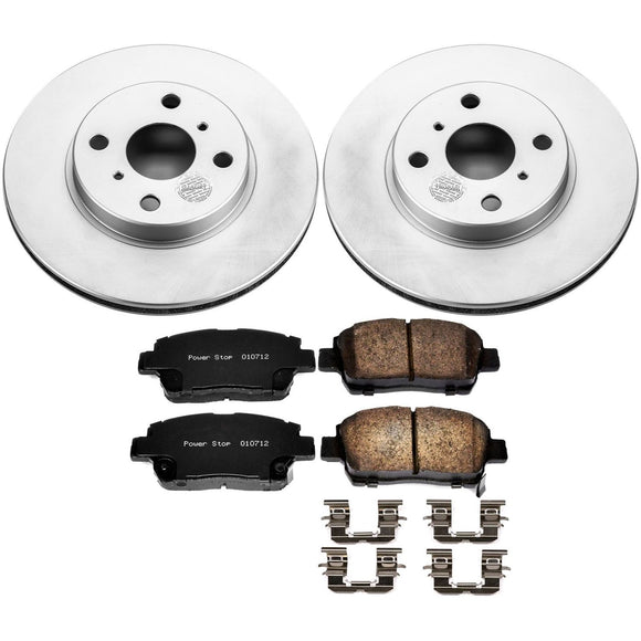 PowerStop Genuine Geomet Coated Rotor and Low-Dust Ceramic Brake Pad Kit