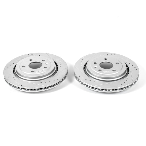 PowerStop Evolution Drilled Slotted Rotors Pair Rear For Chevrolet Corvette
