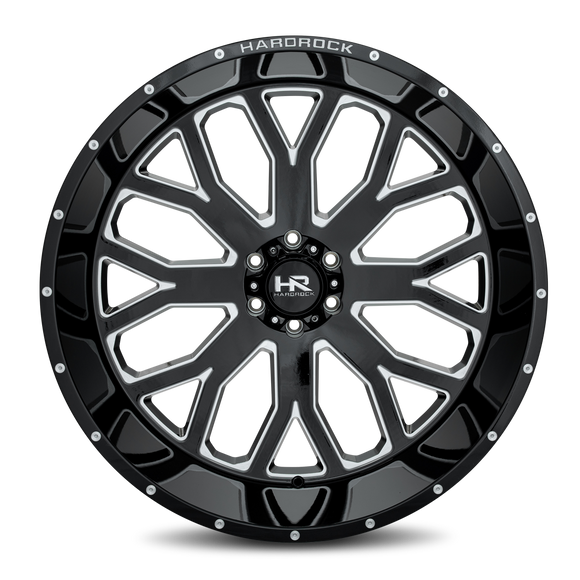 26x14 Hardrock Slammer Xposed Gloss Black Milled 5x127 ET-76 wheel/rim