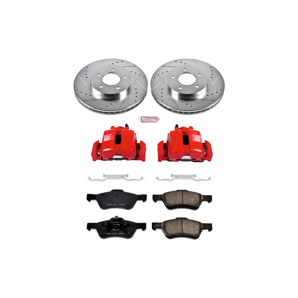 PowerStop Z23 Daily Driver Carbon-Fiber Ceramic Pads Drilled & Slotted Rotor & C