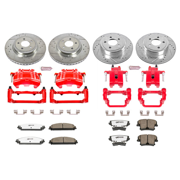 PowerStop Z26 Street Performance Ceramic Brake Pad, Drilled Slotted Rotor, and C
