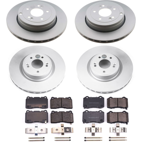 PowerStop Genuine Geomet Coated Rotor and Low-Dust Ceramic Brake Pad Kit