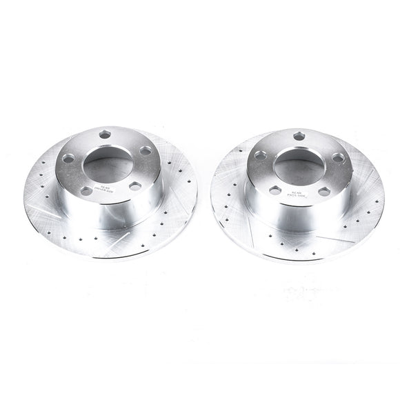 PowerStop Evolution Drilled Slotted Rotors Pair Rear For Audi A6 Quattro