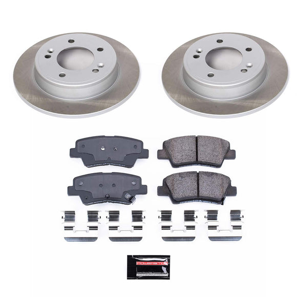 PowerStop Semi-Coated Rotor and Low-Dust Ceramic Brake Pad Kit