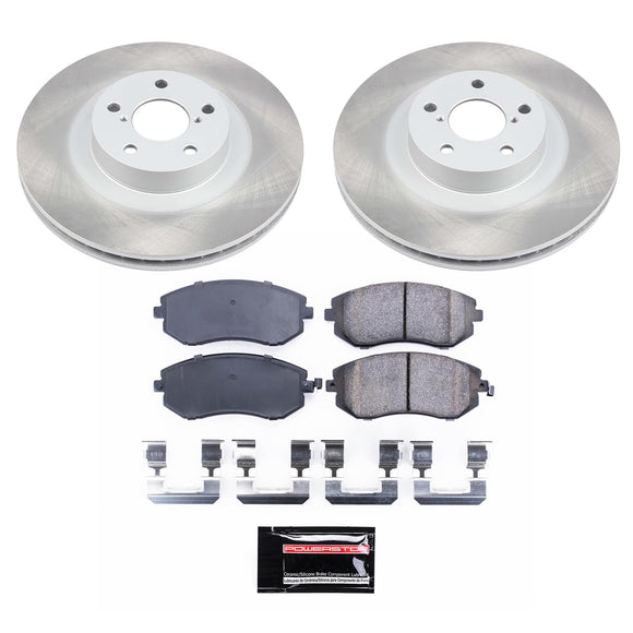 PowerStop Semi-Coated Rotor and Low-Dust Ceramic Brake Pad Kit