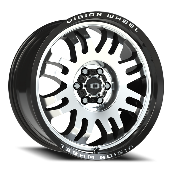 18x8.5 Vision 409 Inferno Black Machined Face 6x114.3 6x4.5 ET0 Wheel Rim