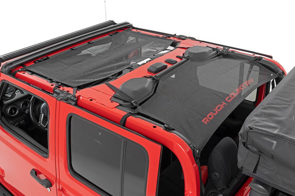 Rough Country Mesh Bikini Top Plus Black For Jeep Gladiator JT 4WD 20-22