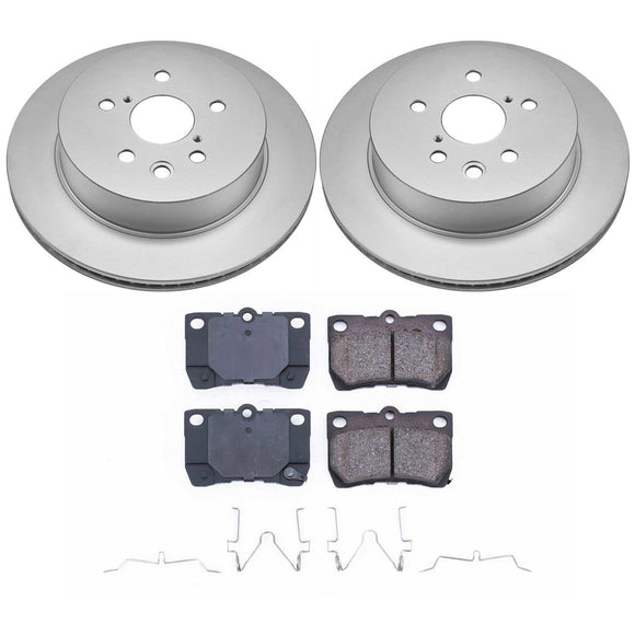 PowerStop Genuine Geomet Coated Rotor and Low-Dust Ceramic Brake Pad Kit