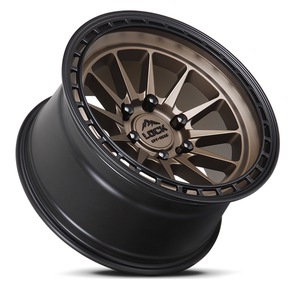17x9 Lock Off-Road Baja Matte Bronze Black Ring 5x127 5x5 ET0 Wheel Rim