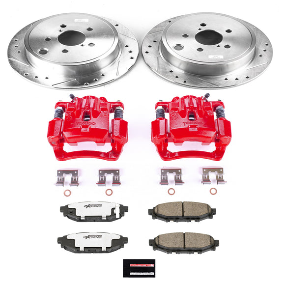 PowerStop Z26 Street Performance Ceramic Brake Pad, Drilled Slotted Rotor, and C