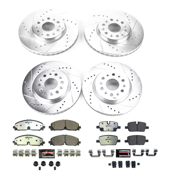 PowerStop Z36 Carbon-Fiber Ceramic Brake Pad with Drilled and Slotted Rotor Kit