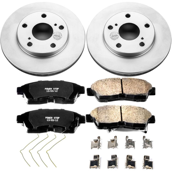 PowerStop Genuine Geomet Coated Rotor and Low-Dust Ceramic Brake Pad Kit