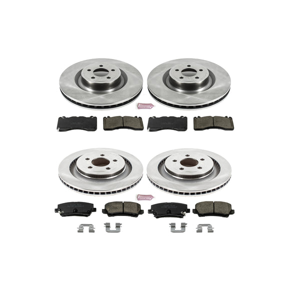 PowerStop OE Stock Replacement Low-Dust Ceramic Brake Pad and Rotor Kit