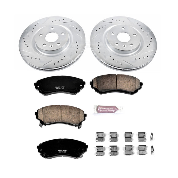 PowerStop Z23 Daily Driver Carbon-Fiber Ceramic Brake Pad and Drilled & Slotted