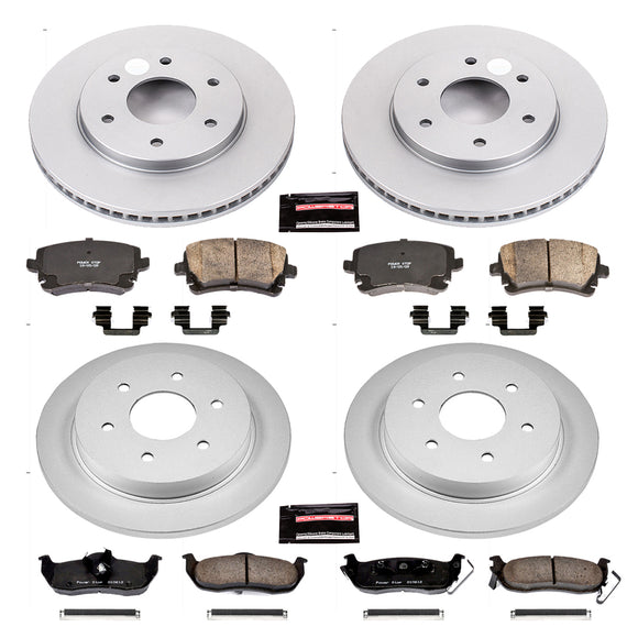 PowerStop Genuine Geomet Coated Rotor and Low-Dust Ceramic Brake Pad Kit