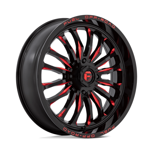 22X7 Fuel UTV D822 ARC UTV Gloss Black Milled Red 4X137 ET13 Wheel Rim