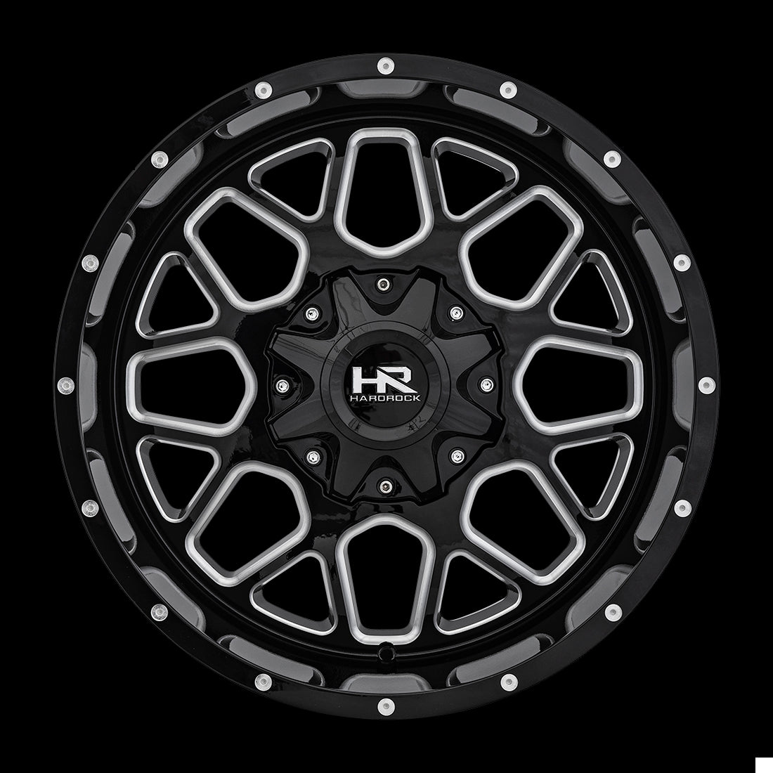 20x10 Hardrock Gunner Gloss Black Milled 5x127/139.7 ET-19 wheel/rim