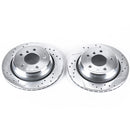 PowerStop Evolution Drilled Slotted Rotors Pair Rear For BMW 528i