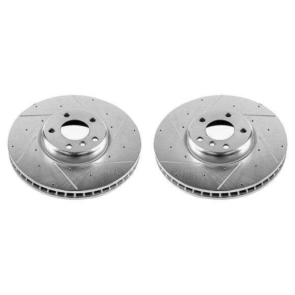 PowerStop Evolution Drilled Slotted Rotors Pair Front For BMW 535i GT