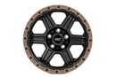 18x9 Rough Country 79 Series Black with Bronze Ring 6x135 ET-12 Wheel Rim