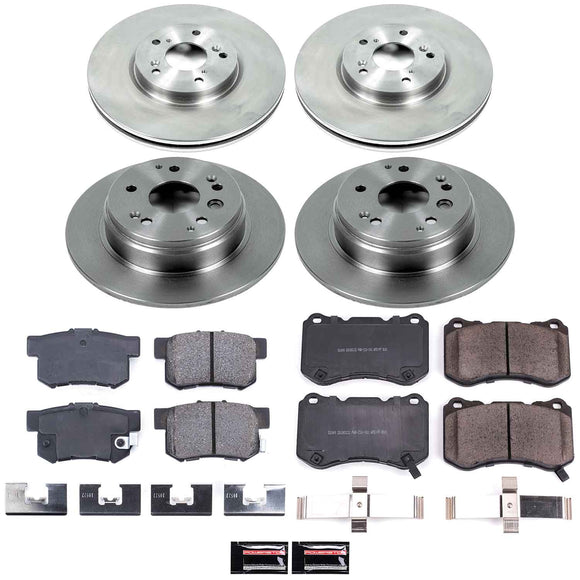 PowerStop OE Stock Replacement Low-Dust Ceramic Brake Pad and Rotor Kit