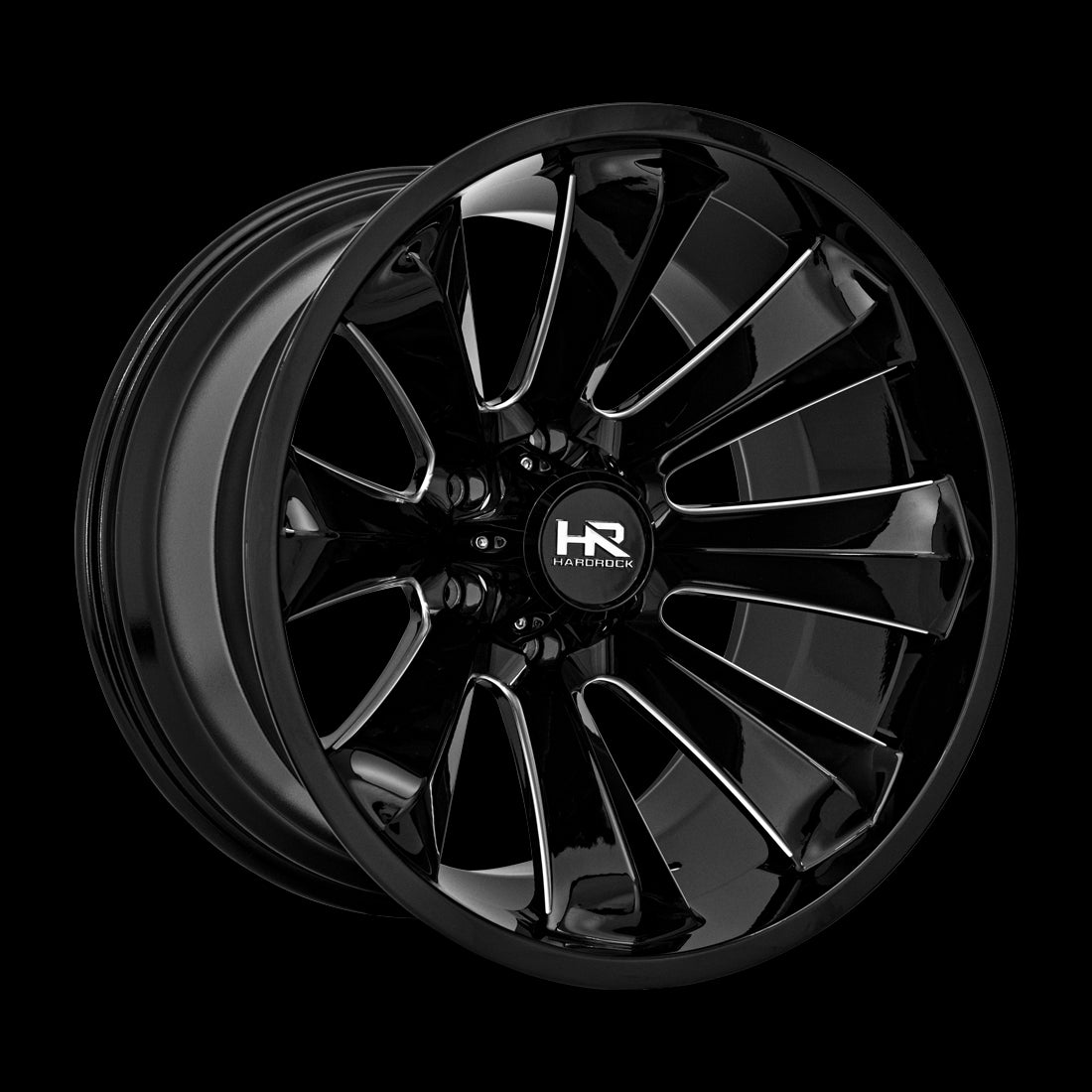 20x12 Hardrock Xplosive Xposed Gloss Black Milled 6x139.7 ET-44 wheel/rim - 0