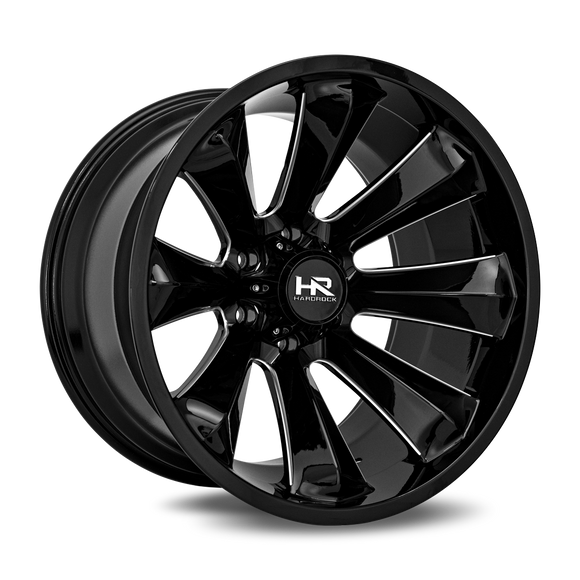 20x12 Hardrock Xplosive Xposed Gloss Black Milled 6x139.7 ET-44 wheel/rim