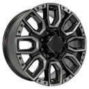 20" Replica CV97A for GMC Sierra 2500/3500 20x8.5 Blk Milled Edge w/ Tinted Clea