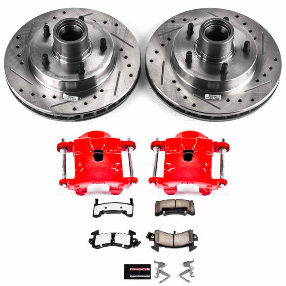 PowerStop Z36 Truck and SUV Ceramic Brake Pad, Drilled & Slotted Rotor, and Cali