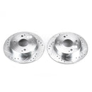 PowerStop Evolution Drilled Slotted Rotors Pair Rear For Honda Accord