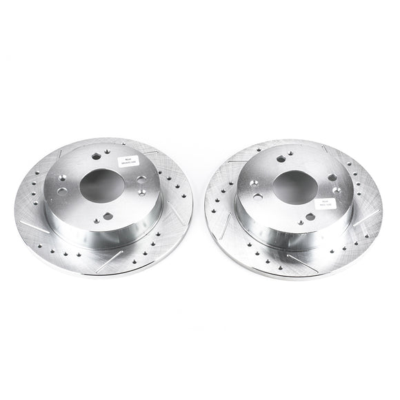 PowerStop Evolution Drilled Slotted Rotors Pair Rear For Honda Accord