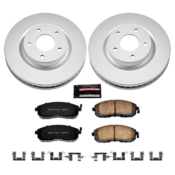 PowerStop Genuine Geomet Coated Rotor and Low-Dust Ceramic Brake Pad Kit