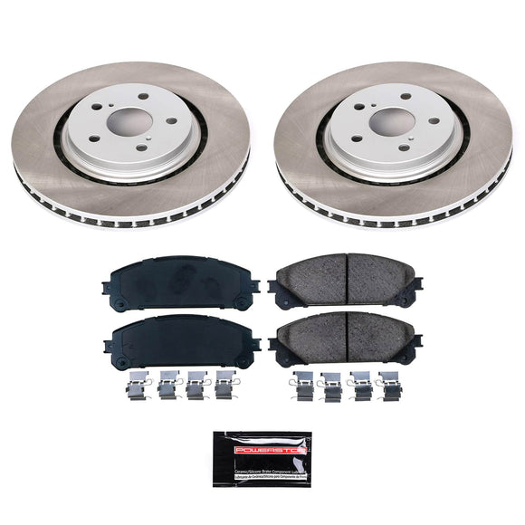 PowerStop Semi-Coated Rotor and Low-Dust Ceramic Brake Pad Kit
