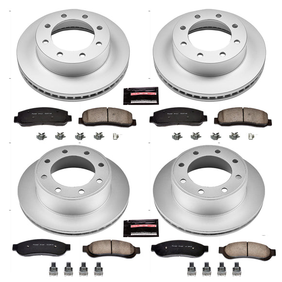 PowerStop Genuine Geomet Coated Rotor and Low-Dust Ceramic Brake Pad Kit