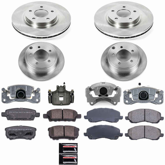 PowerStop OE Stock Replacement Low-Dust Ceramic Brake Pad, Rotor and Caliper Kit