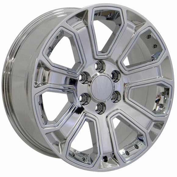 20" Replica Wheel CV93 Fits Chevrolet Silverado Rim 20x8.5 Chrome Wheel