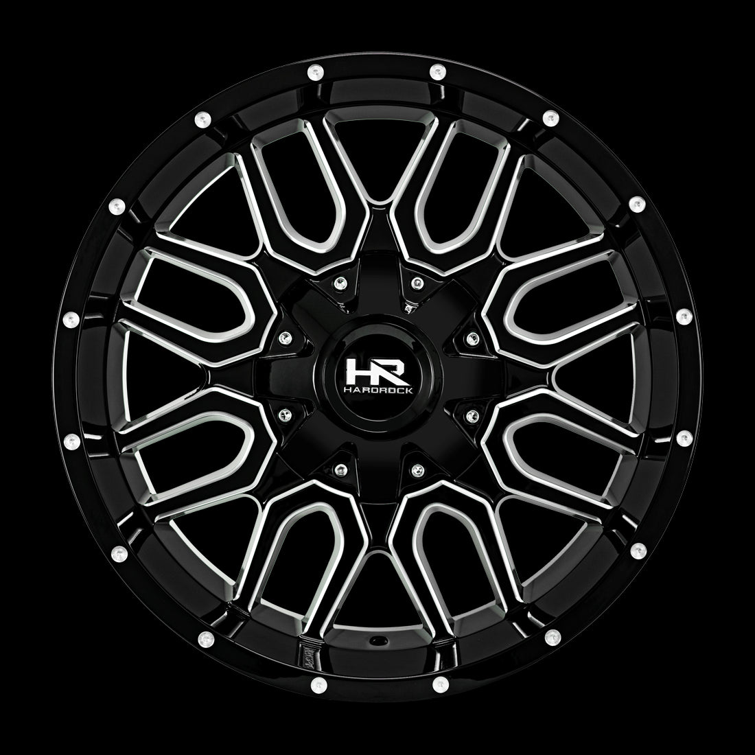 20x10 Hardrock Commander Gloss Black Milled 5x127/139.7 ET-19 wheel/rim