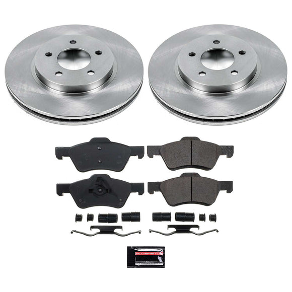PowerStop OE Stock Replacement Low-Dust Ceramic Brake Pad and Rotor Kit