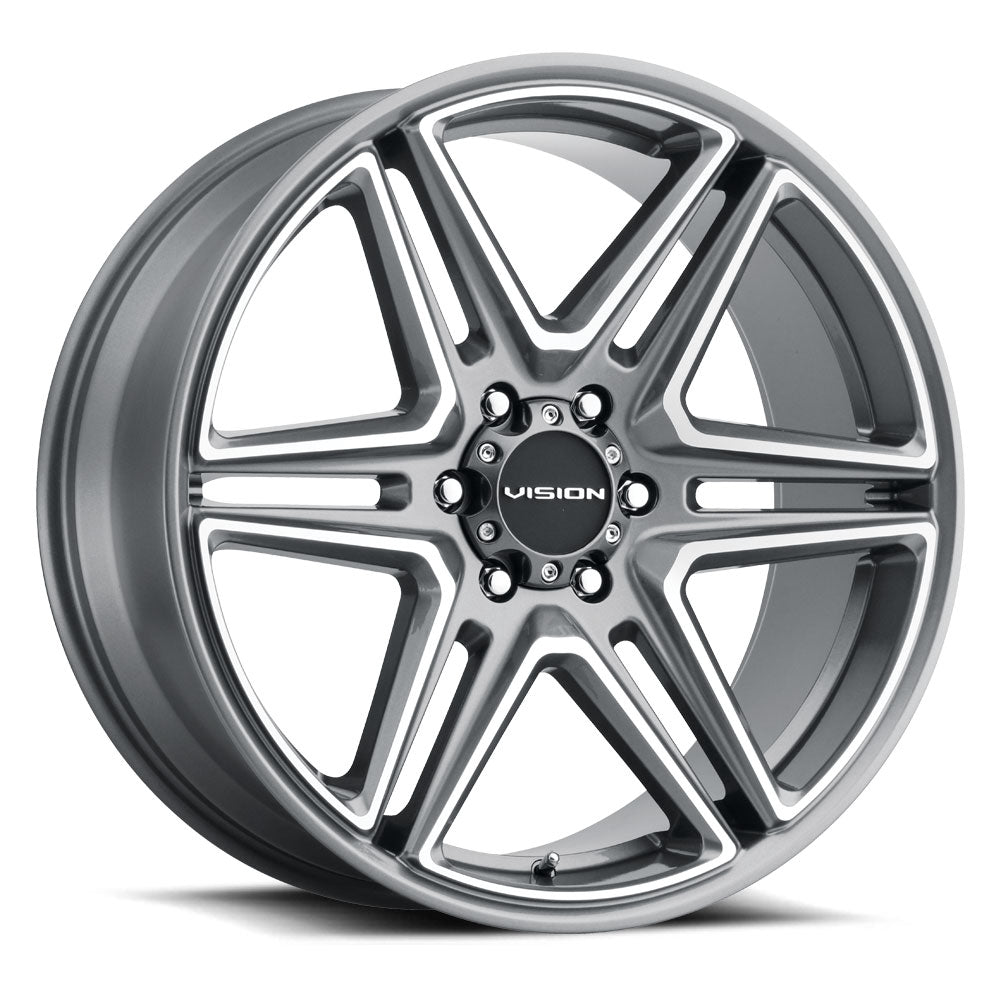 20x9 Vision 476 Wedge Gunmetal Machined Face 6x132 ET30 Wheel Rim