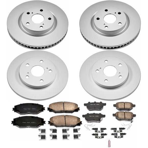 PowerStop Genuine Geomet Coated Rotor and Low-Dust Ceramic Brake Pad Kit