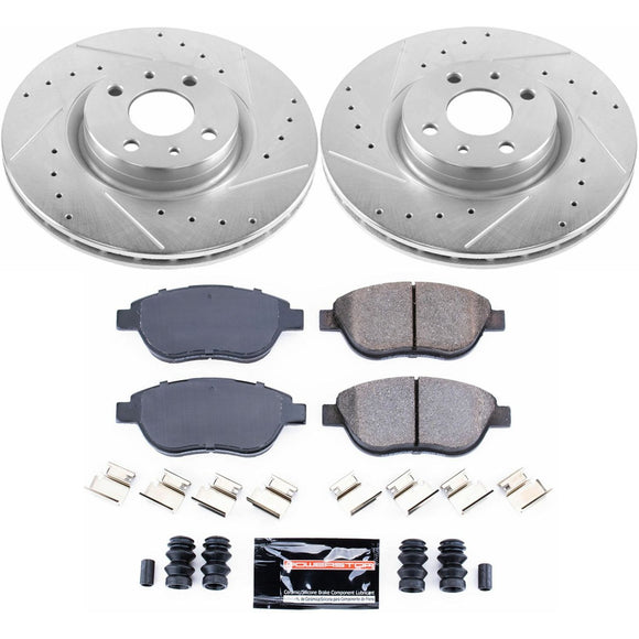 PowerStop Z23 Daily Driver Carbon-Fiber Ceramic Brake Pad and Drilled & Slotted