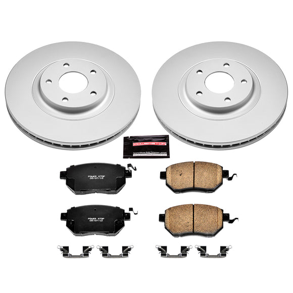 PowerStop Genuine Geomet Coated Rotor and Low-Dust Ceramic Brake Pad Kit
