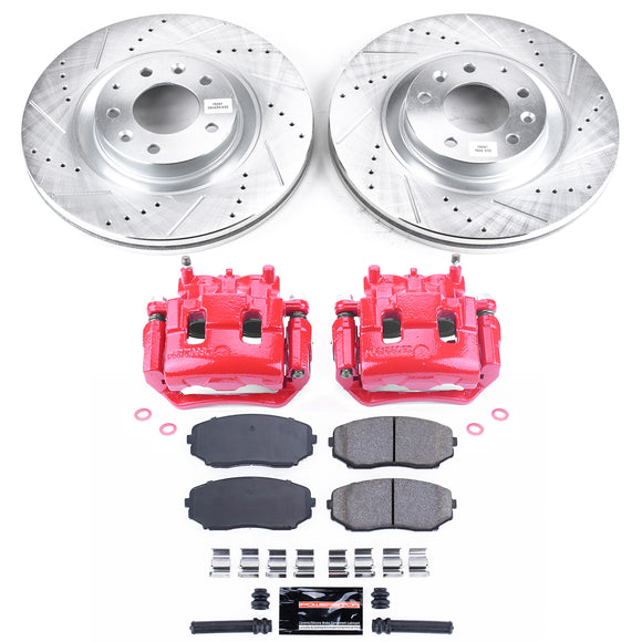 PowerStop Z23 Daily Driver Carbon-Fiber Ceramic Pads Drilled & Slotted Rotor & C