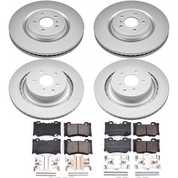 PowerStop Genuine Geomet Coated Rotor and Low-Dust Ceramic Brake Pad Kit
