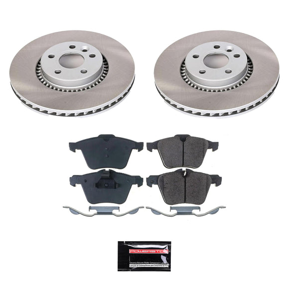 PowerStop Semi-Coated Rotor and Low-Dust Ceramic Brake Pad Kit