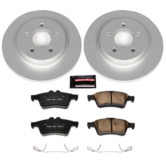 PowerStop Genuine Geomet Coated Rotor and Carbon-Fiber Ceramic Brake Pad Kit