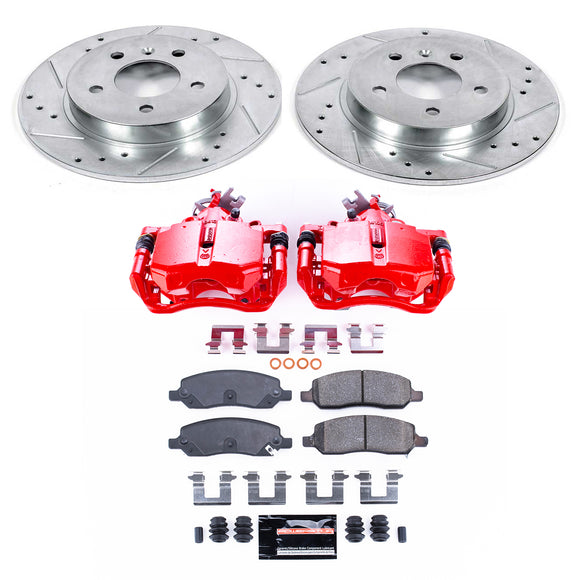 PowerStop Z23 Daily Driver Carbon-Fiber Ceramic Pads Drilled & Slotted Rotor & C
