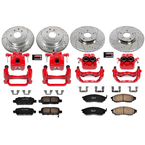 PowerStop Z23 Daily Driver Carbon-Fiber Ceramic Pads Drilled & Slotted Rotor & C