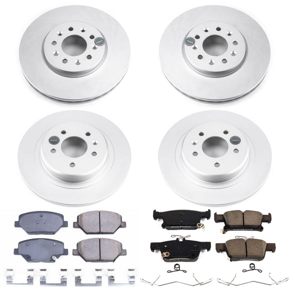PowerStop Genuine Geomet Coated Rotor and Low-Dust Ceramic Brake Pad Kit